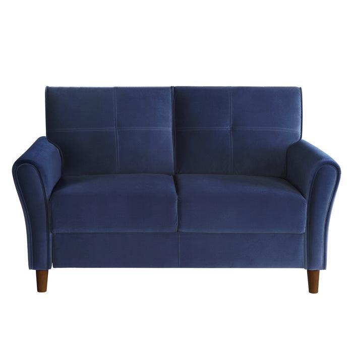 Dunleith Blue Velvet Loveseat by Homelegance at Eve Furniture