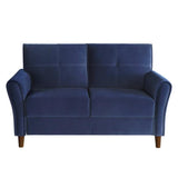 Dunleith Blue Velvet Loveseat by Homelegance at Eve Furniture