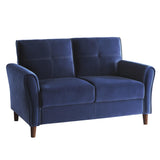Dunleith Blue Velvet Loveseat by Homelegance at Eve Furniture