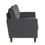 Dunleith Charcoal Gray Velvet Loveseat by Homelegance at Eve Furniture