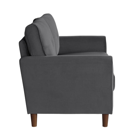 Dunleith Charcoal Gray Velvet Loveseat by Homelegance at Eve Furniture