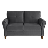 Dunleith Charcoal Gray Velvet Loveseat by Homelegance at Eve Furniture