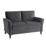 Dunleith Charcoal Gray Velvet Loveseat by Homelegance at Eve Furniture