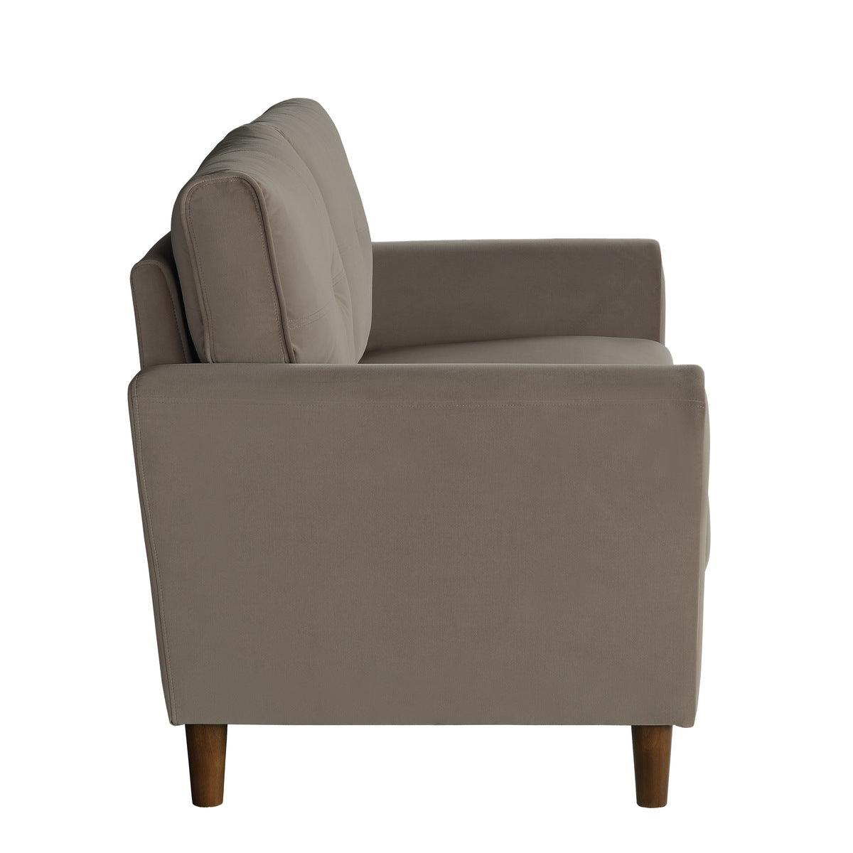 Dunleith Light Brown Velvet Loveseat by Homelegance at Eve Furniture