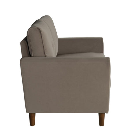Dunleith Light Brown Velvet Loveseat by Homelegance at Eve Furniture