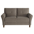 Dunleith Light Brown Velvet Loveseat by Homelegance at Eve Furniture