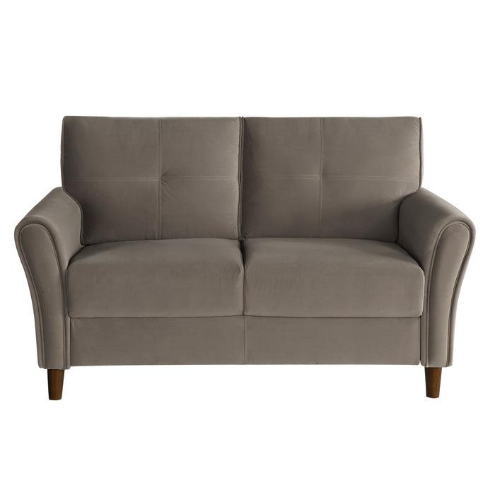Dunleith Light Brown Velvet Loveseat by Homelegance at Eve Furniture
