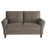 Dunleith Light Brown Velvet Loveseat by Homelegance at Eve Furniture