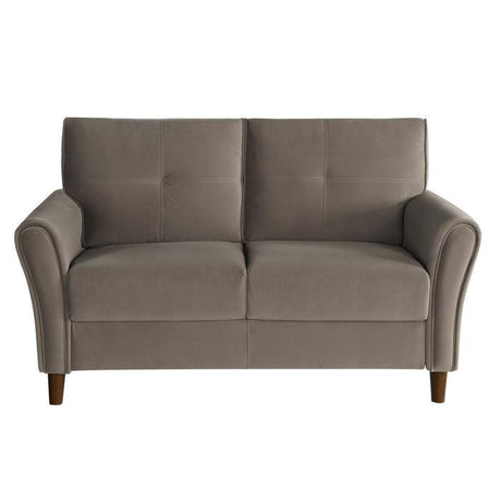 Dunleith Light Brown Velvet Loveseat by Homelegance at Eve Furniture