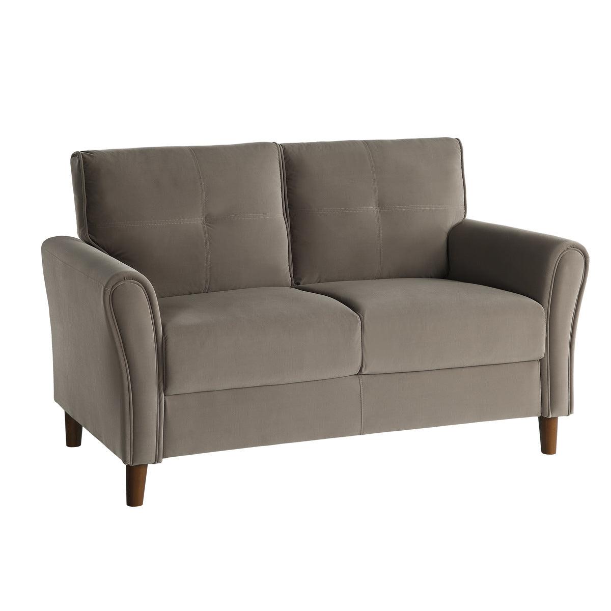 Dunleith Light Brown Velvet Loveseat by Homelegance at Eve Furniture