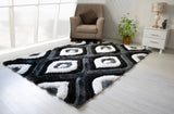 3D Shaggy GRAY-BLACK Area Rug - 3D151