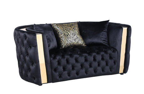 Black velvet sofa living room