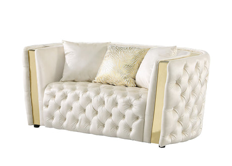 Velvet white sofa