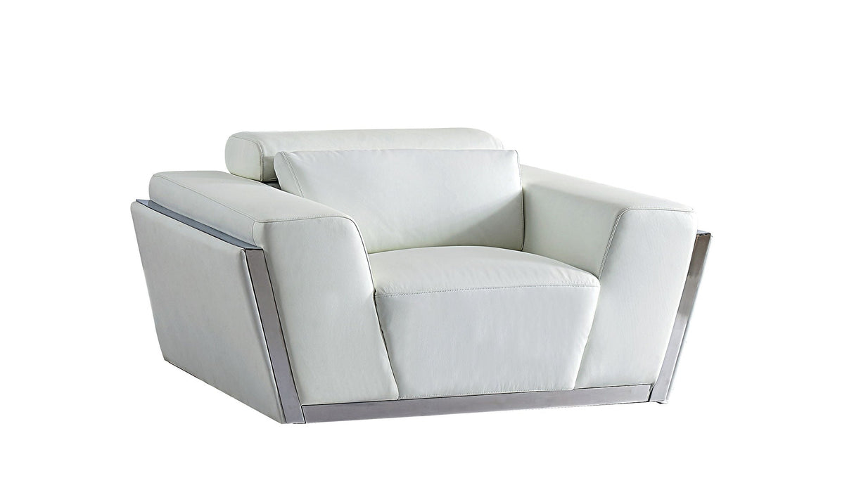 White Leather Reclining Sofa