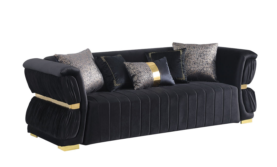 Black And Gold Velvet Sofa