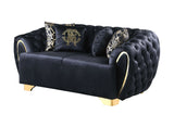 Black Velvet Living Room Set