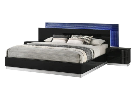 Modena Collection Black LED Italian Bedroom Set B77