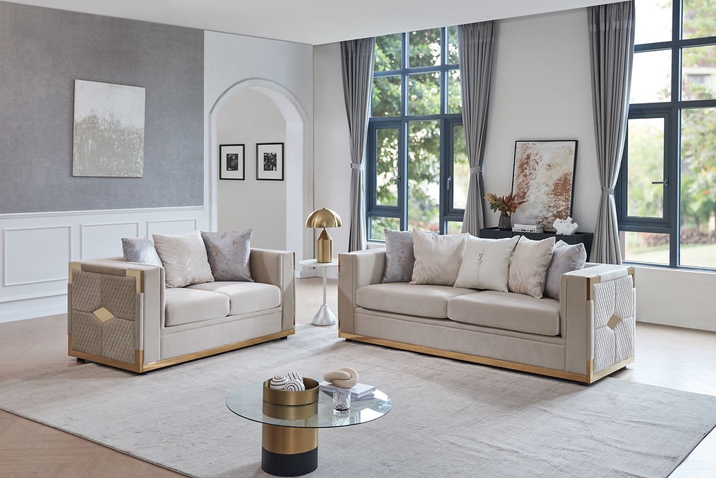 S3040 Juliet (Cream) Living Room Set - Eve Furniture