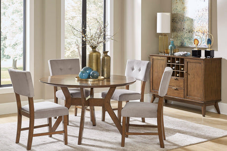 Edam Brown Round Dining Table by Homelegance at Eve Furniture