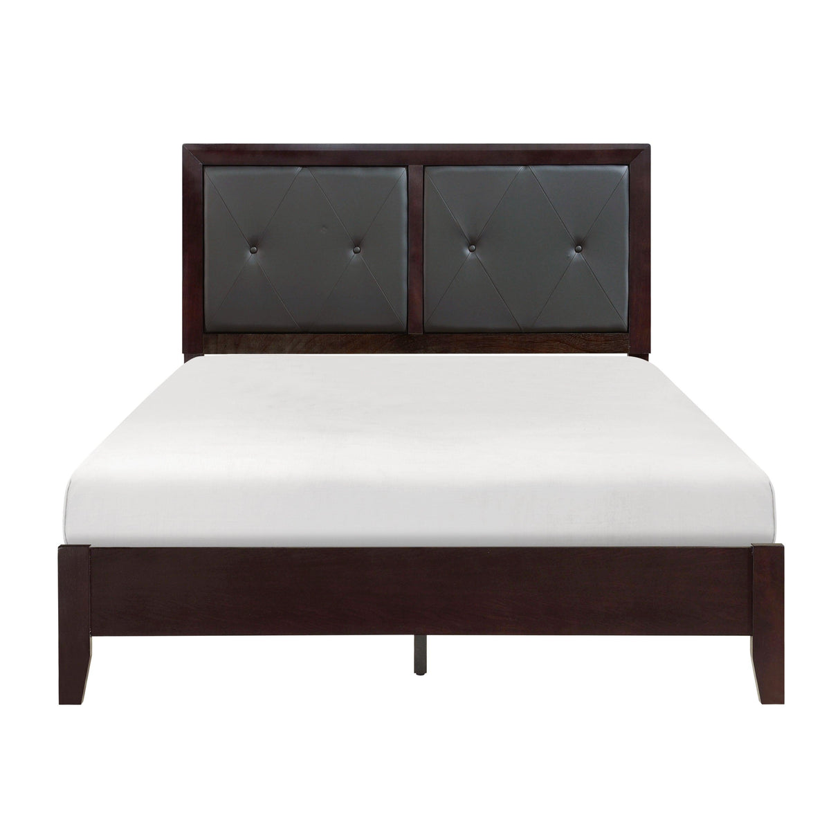 Edina Espresso Full Upholstered Panel Bed by Homelegance at Eve Furniture