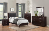 Edina Espresso Upholstered Panel Youth Bedroom Set by Homelegance at Eve Furniture