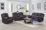 Party Time Brown 3PCS Reclining Living Room Set