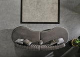 Ella Gray Velvet Curved Sectional - ELLAGRAY-SEC - Eve Furniture