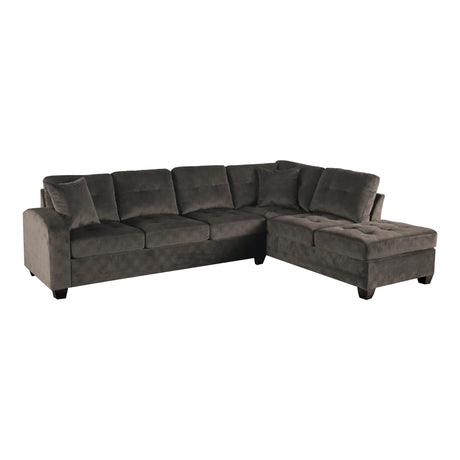 Emilio Chocolate Reversible Sectional by Homelegance at Eve Furniture
