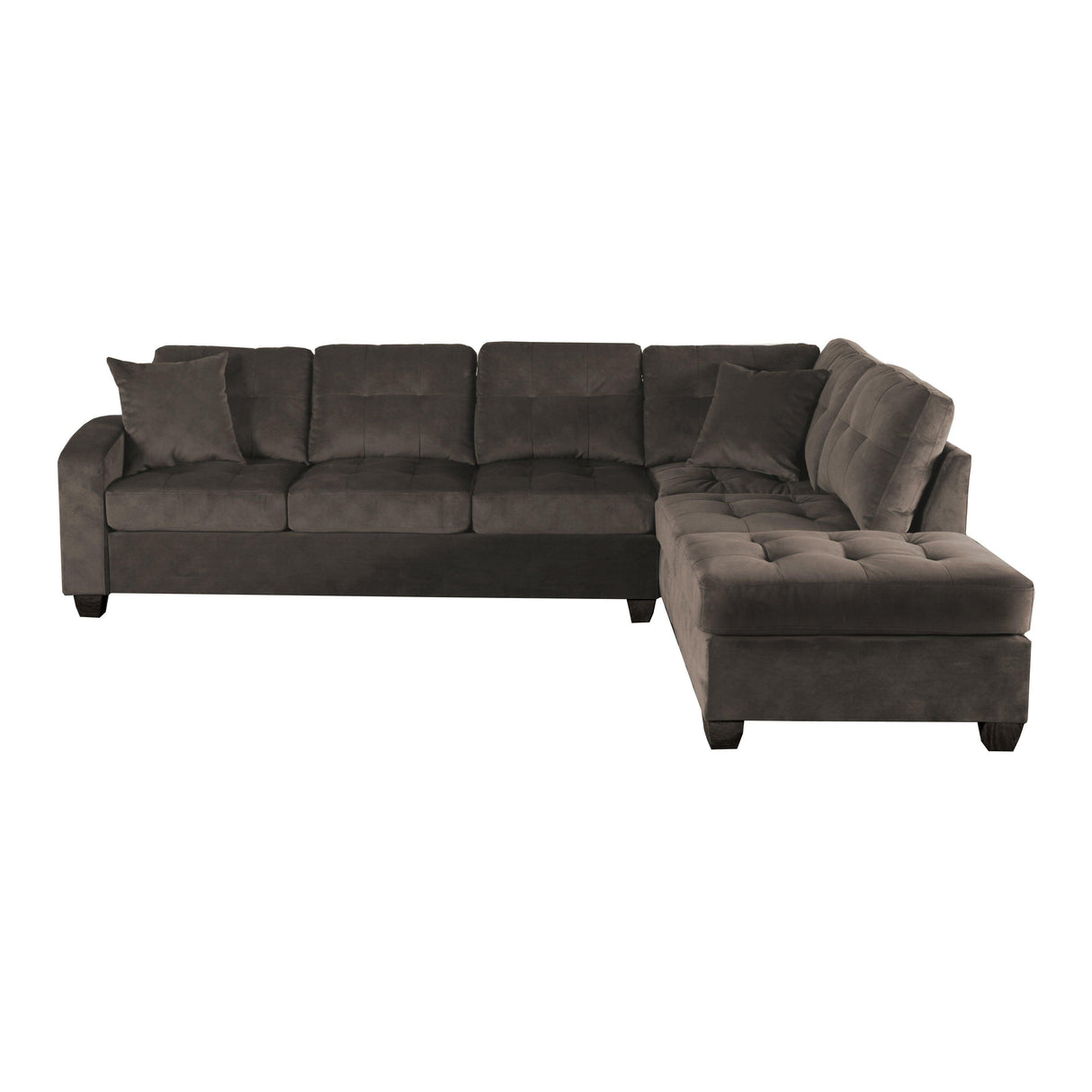 Emilio Chocolate Reversible Sectional by Homelegance at Eve Furniture