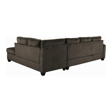 Emilio Chocolate Reversible Sectional by Homelegance at Eve Furniture