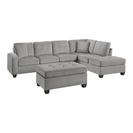 Emilio Taupe Reversible Sectional by Homelegance at Eve Furniture