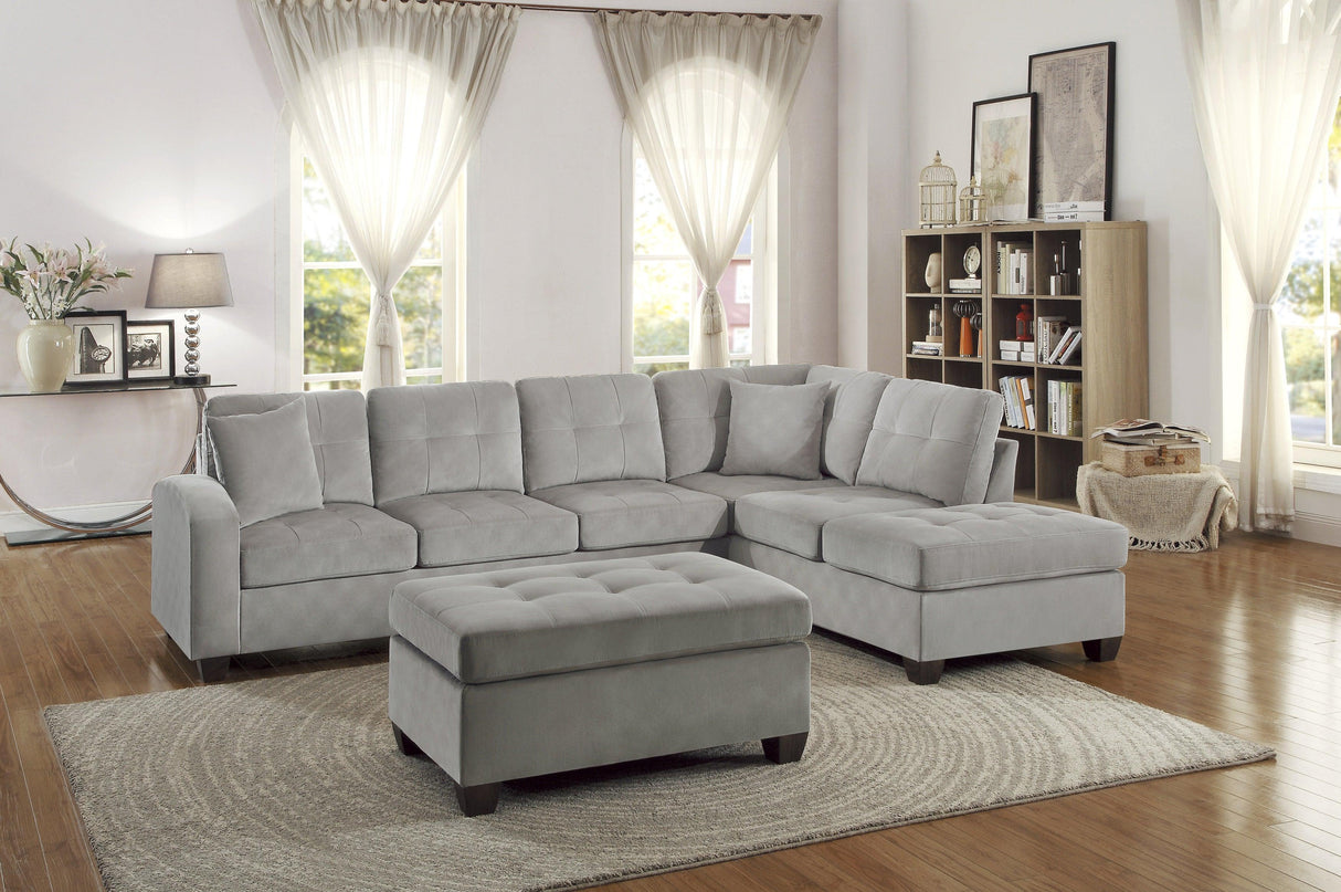 Emilio Taupe Reversible Sectional by Homelegance at Eve Furniture