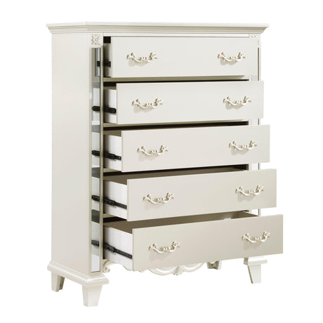 Ever Champagne Mirrored Chest by Homelegance at Eve Furniture