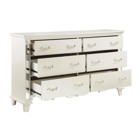Ever Champagne Mirrored Dresser by Homelegance at Eve Furniture