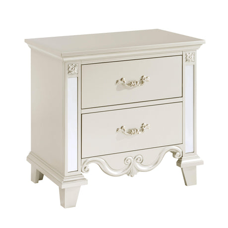 Ever Champagne Mirrored Nightstand by Homelegance at Eve Furniture