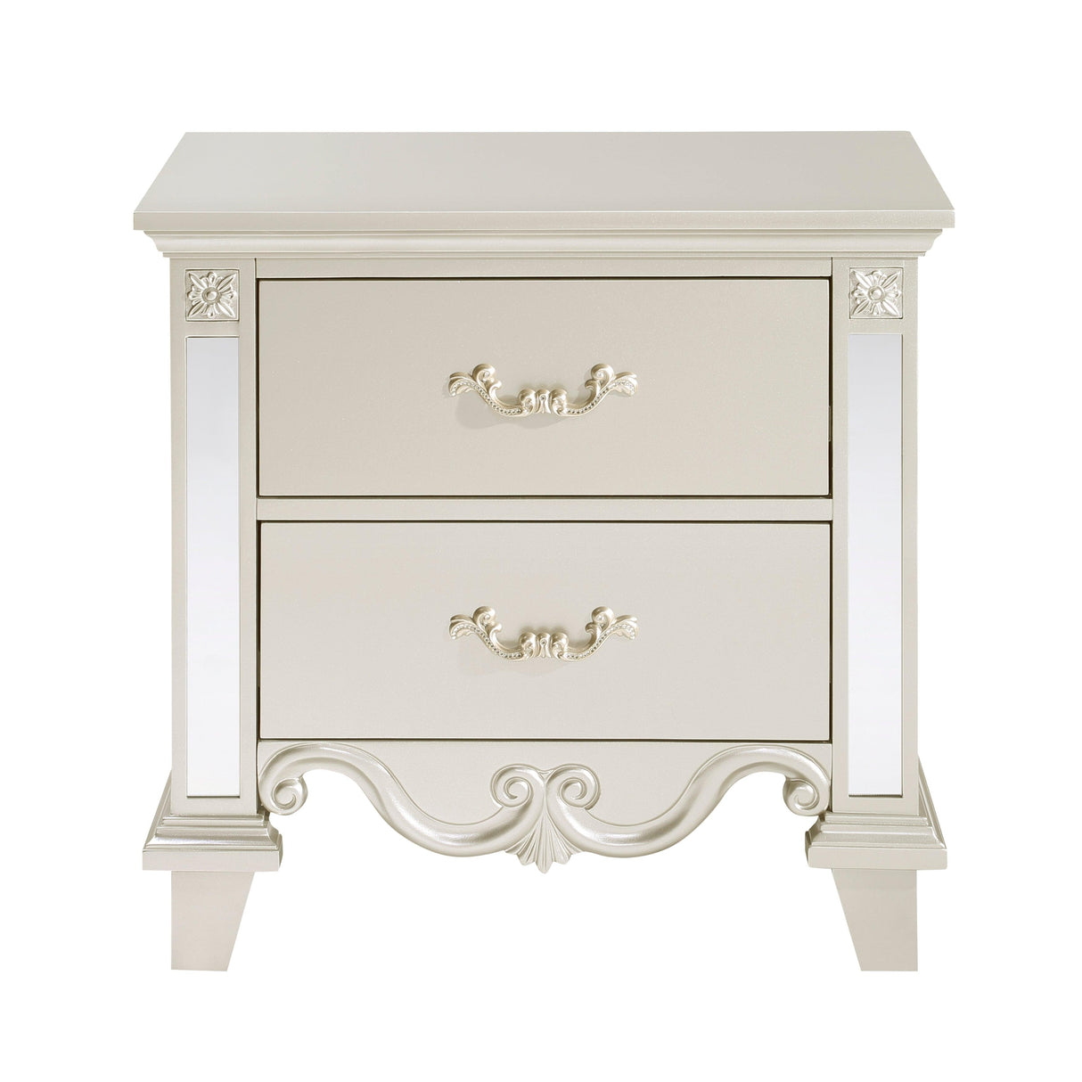 Ever Champagne Mirrored Nightstand by Homelegance at Eve Furniture