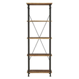 Factory Rustic Poplar & Metal Bookcase by Homelegance at Eve Furniture