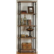 Factory Rustic Poplar & Metal Bookcase by Homelegance at Eve Furniture