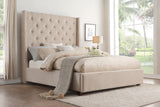 Fairborn Beige King Upholstered Platform Bed by Homelegance at Eve Furniture