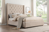 Fairborn Beige King Upholstered Storage Platform Bed by Homelegance at Eve Furniture