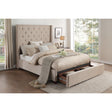 Fairborn Beige Queen Upholstered Storage Platform Bed by Homelegance at Eve Furniture