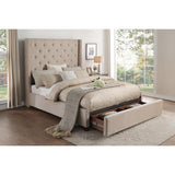 Fairborn Beige Queen Upholstered Storage Platform Bed by Homelegance at Eve Furniture