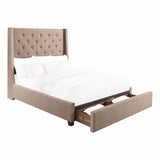 Fairborn Brown King Upholstered Storage Platform Bed by Homelegance at Eve Furniture