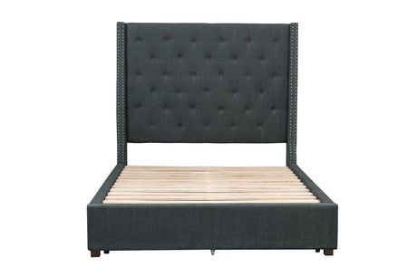 Fairborn Gray Full Upholstered Platform Bed by Homelegance at Eve Furniture
