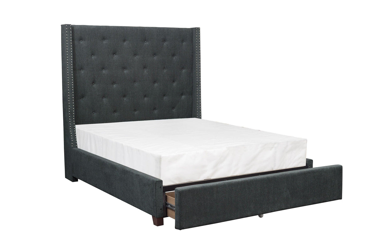 Fairborn Gray Full Upholstered Storage Platform Bed by Homelegance at Eve Furniture