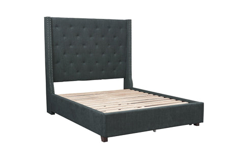 Fairborn Gray King Upholstered Platform Bed by Homelegance at Eve Furniture