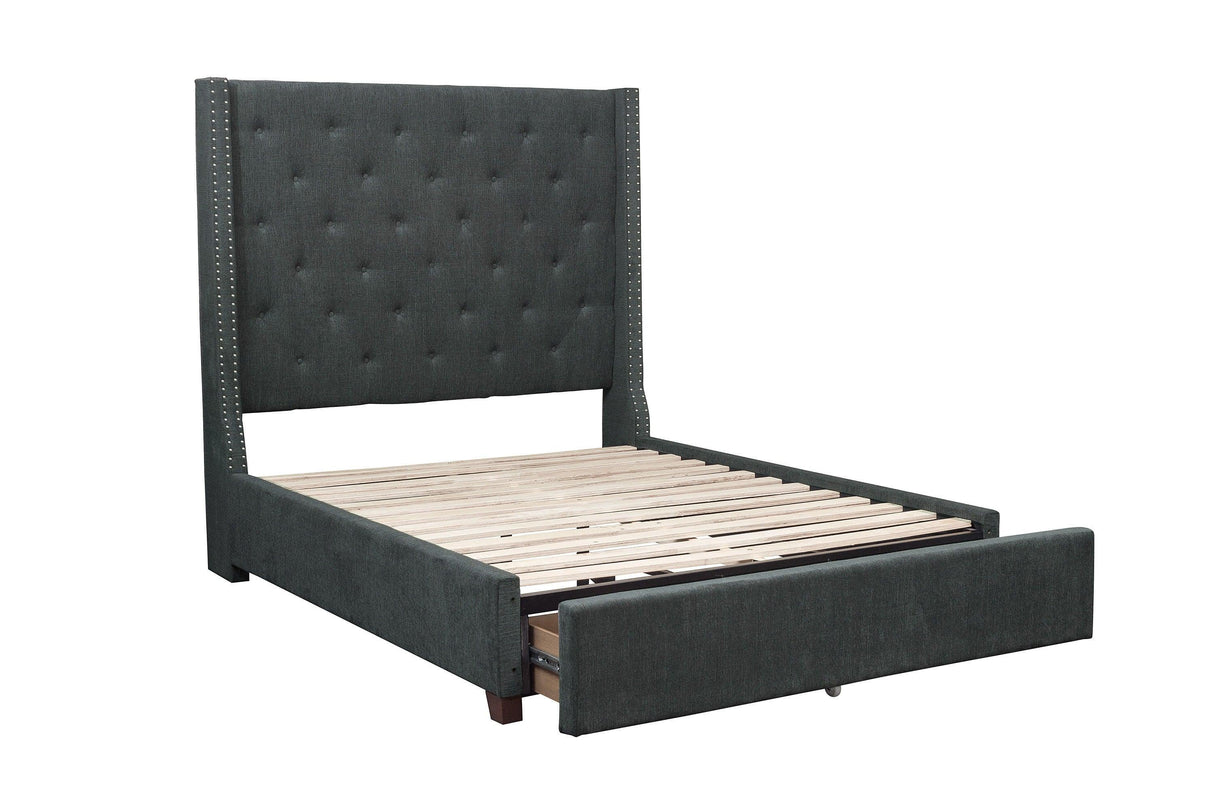 Fairborn Gray Queen Upholstered Storage Platform Bed by Homelegance at Eve Furniture
