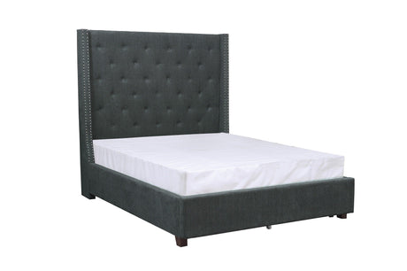 Fairborn Gray Queen Upholstered Storage Platform Bed by Homelegance at Eve Furniture