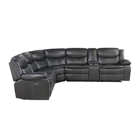 Fargo 3-Piece Power Reclining Sectional with Right Console In Dark Gray by Homelegance at Eve Furniture