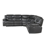 Fargo 3-Piece Power Reclining Sectional with Right Console In Dark Gray by Homelegance at Eve Furniture